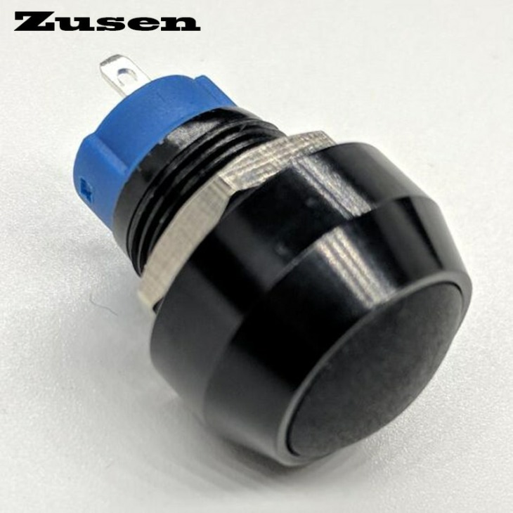 Zusen 12Mm (Zs12B-10Z / J / A) On / Off Fekete Alumínium-Oxid Oxidáció 1No Reteszelő Mikro Kapcsoló Nyomógomb Kapcsoló