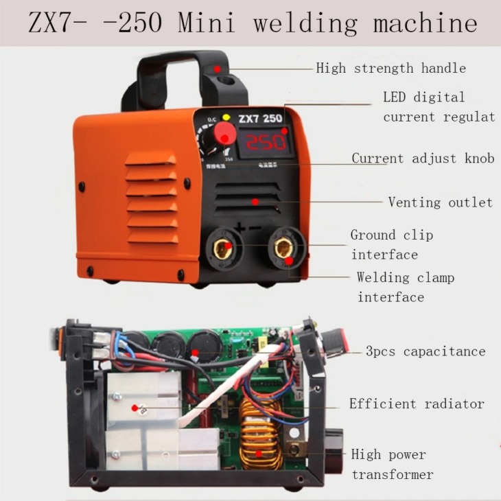 220V Arc Hegesztő 250A Zx7-250 Dc Inverter Hordozható Hegesztő Inverter Hegesztőgépek Otthon Kezdőknek