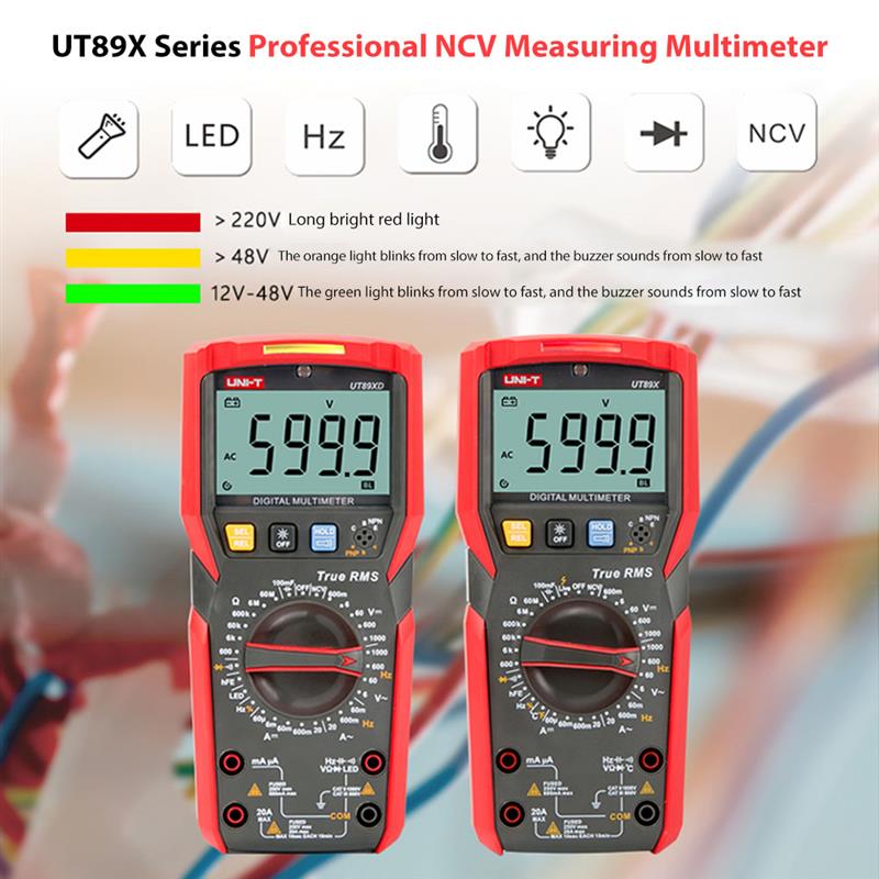 Uni-T Ut89X Ut89Xd Professzionális Digitális Multiméter True Rms Ncv ...