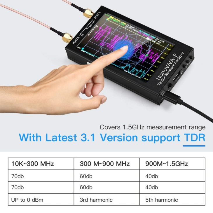2021 Nanovna NanovnaF Vna Hf Vhf Uhf Vektoros Hálózati Antenna