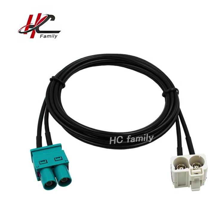 50Cm 19.7In Két Fehér Fakra B Aljzat Két Víz Kék Fakra Z Dugó Kábel 2