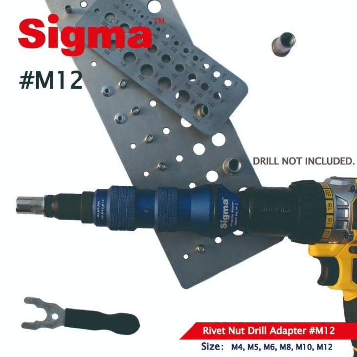 Sigma # M12 Heavy Duty Menetes Szegecs Anyacsavaros Adapter Vezeték ...