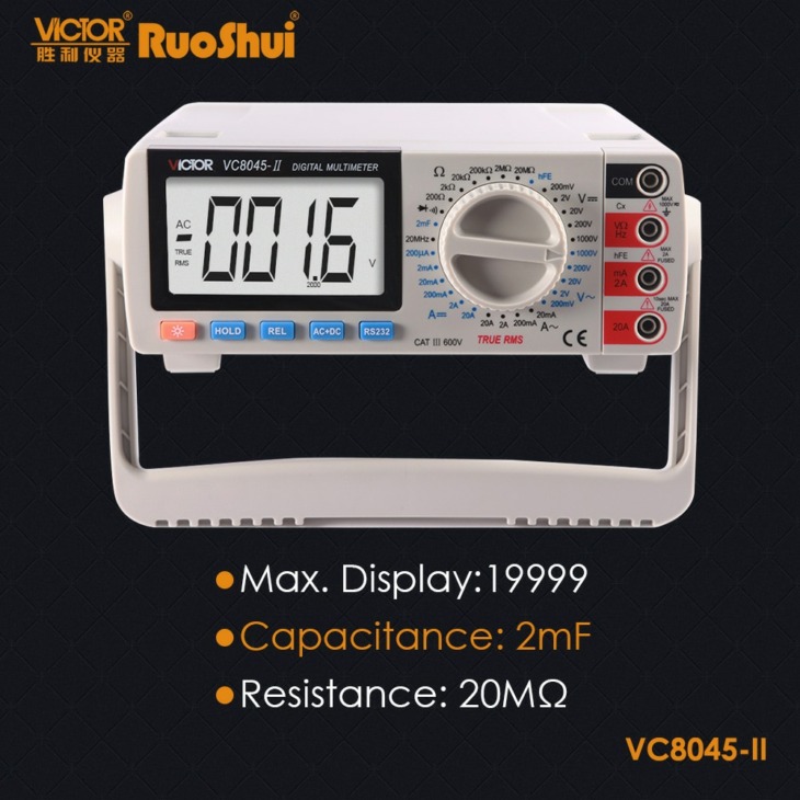 Ruoshui 8045Ii Asztali True Rms Multiméter Ac Dc Transistor Mérési
