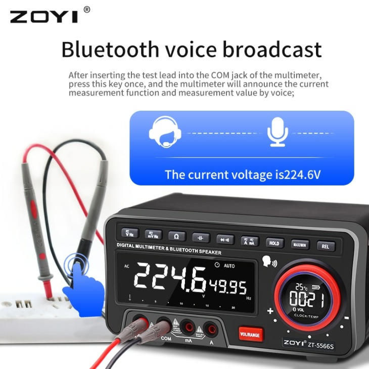 Zoyi Zt-5566Se Professzionális Digitális Multiméter Nagy Pontosság 19999 Számos Újratölthető Asztali Típusú Mulitimetro Bluetooth