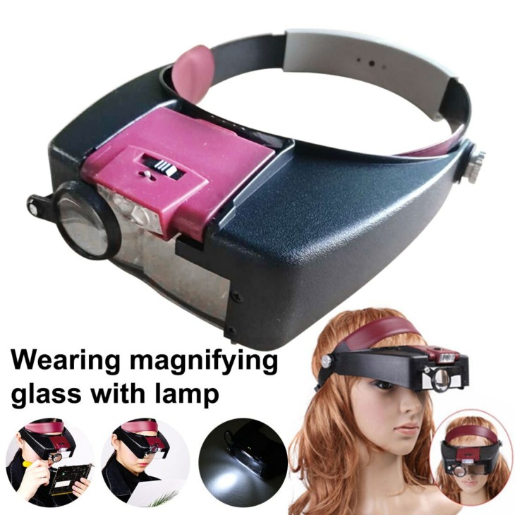 Led 10X Loupe Mikroszkóp Könnyű Sisak Stílus Nagyító Üveg Fejpánt ...
