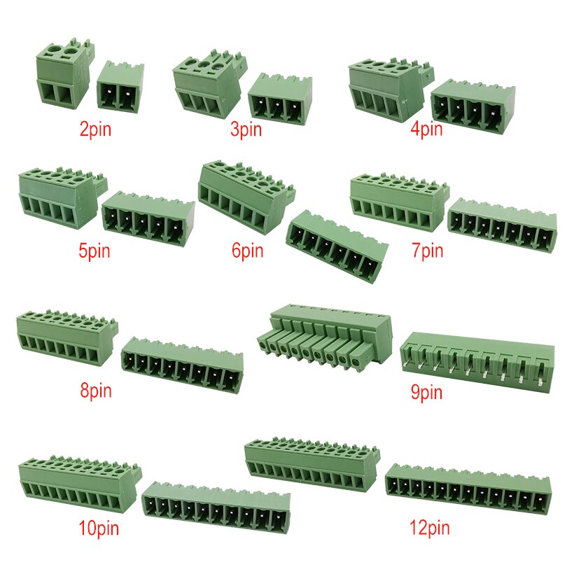 5pairs 15edg 381mm Kf2edg Pcb Csavaros Sorkapocs Csatlakozó Plug Pin Egyenes Tűs Header 3925