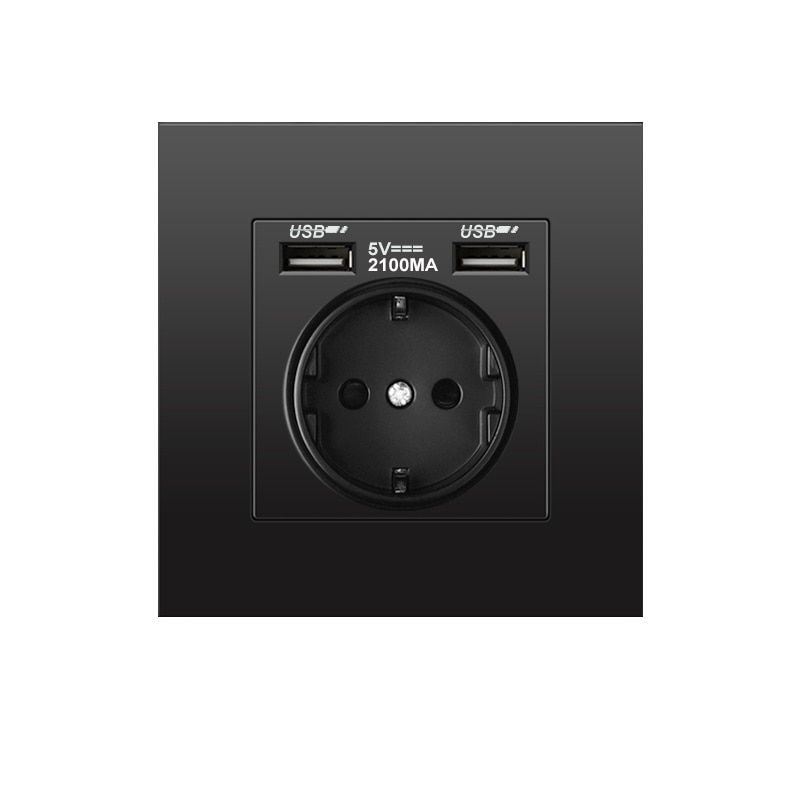 EU-Standard-Electrical-Wall-Charger-Adapter-Charging-Wall-Germany-Plug-Socket-Power-Outlets-16A-PC-Panel