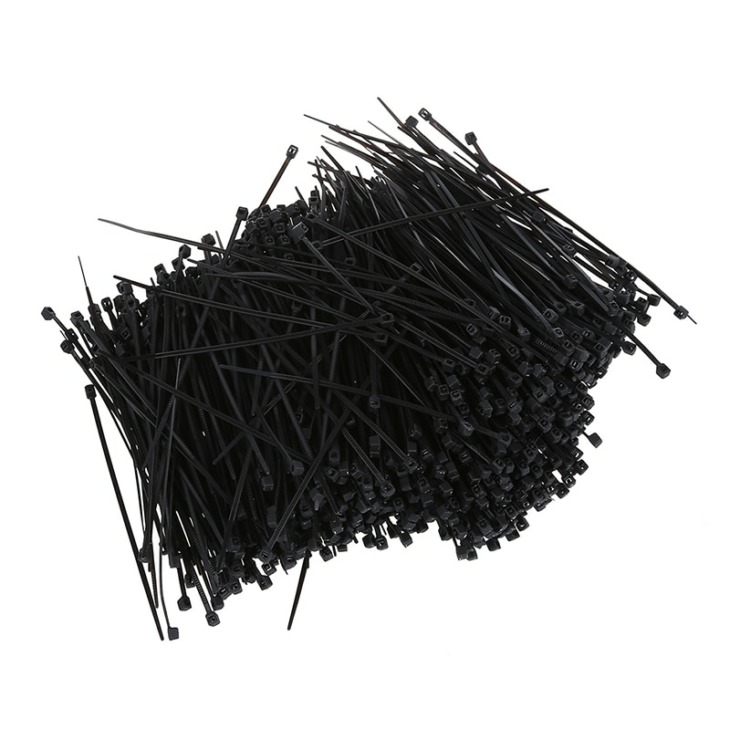 1000 Db Fekete Nylon Kábel Zip Nyakkendő Rögzítése Wrap 95Mm X 2Mm