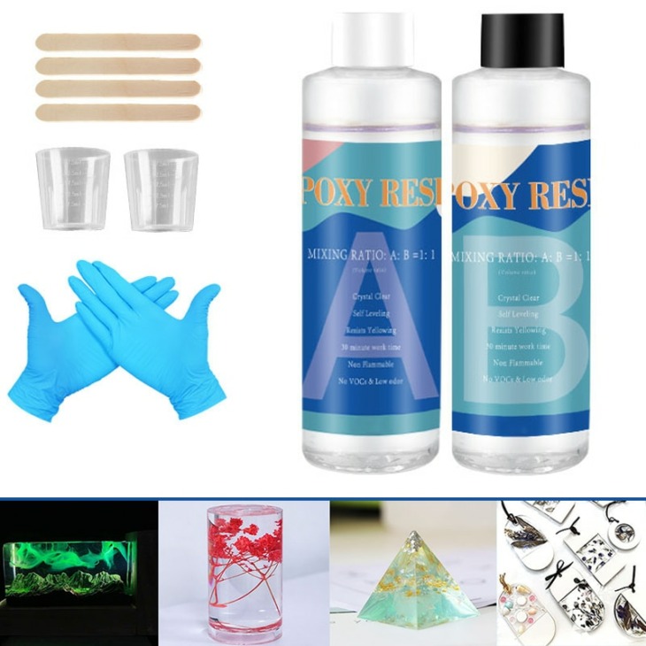 Epoxi Gyanta Kit Crystal Clear Hardener Kit Easy Mix Diy Kellékek Art Casting Gyanta Ékszer Projektekhez B1
