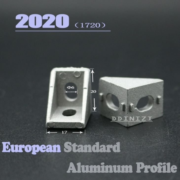Hotsale 20Pcs 2020 Sarokbeállító Szög Alumínium 17 X 20 L Csatlakozó Bracket Rögter Mérkőzés Használja 2020 Ipari Alumínium Profil