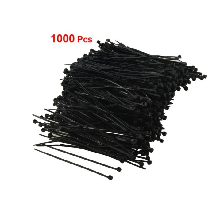 1000 Db Fekete Műanyag Kábel Zip Nyakkendő Rögzítése Wrap 95Mm X 2Mm