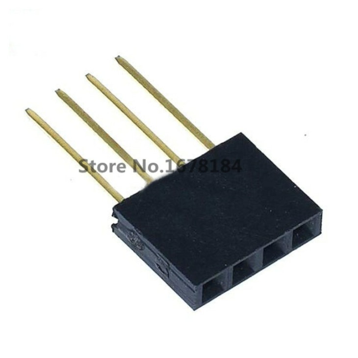 100PCS-4-PIN-Single-Row-Straight-FEMALE-PIN-HEADER-2-54MM-PITCH-pin-long-11MM-Strip