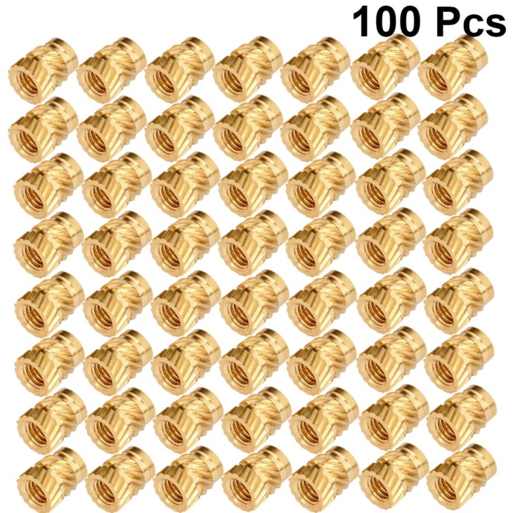 100Db Beágyazottsága Nut Menetes Heat Set Knurled M3 Menet Beágyazottsága Nut Insert Nut Brass Nut Nyomtatáshoz 3D Nyomtató