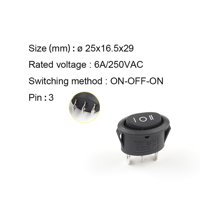 3P Black ON-OFF-ON