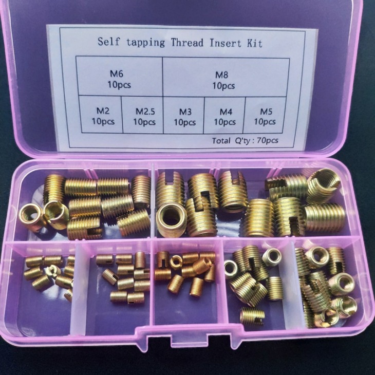 70pc-lot-M2-M2-5M3-M4-M5-M6-M8-Carbon-steel-Self-tapping-Thread-Insert-Self