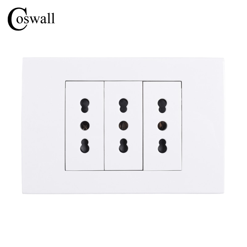 Coswall Fali Tápellátás Dugó 3 Út Olasz / Chile Elektromos Kimenet 118Mm * 80Mm Ac 100 ~ 250V