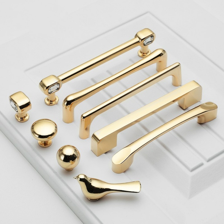 Golden Light Luxury Kabinet Kilincs Single-Lyuk Fogója Modern Egyszerű Handle Bútor Hardver