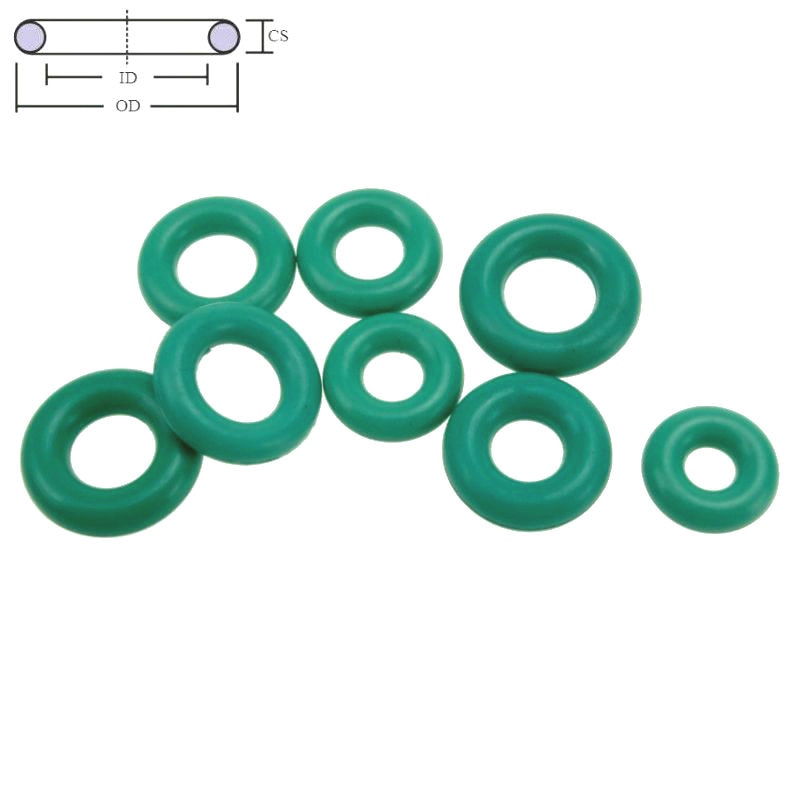 Cs 4Mm Od13-100Mm Zöld Fkm Fluor Gumi O Gyűrű O-Ring Oil Tömítőkötést