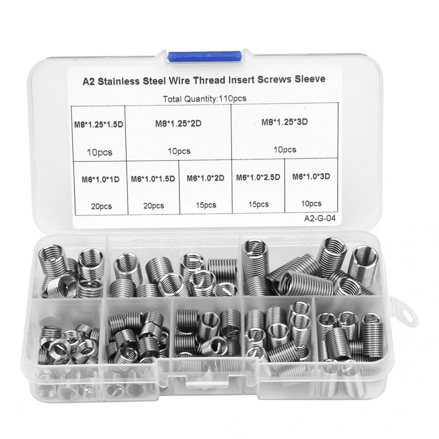 110Pcs-M6-M8-Stainless-Steel-Threaded-Insert-Coiled-Wire-Screw-Bushing-Helicoil-Thread-Repair-Set-Helical
