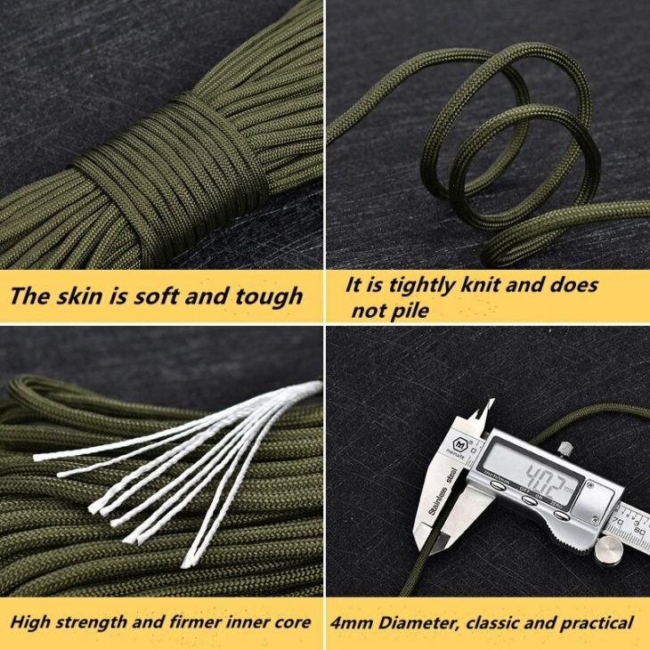 Dia.4mm 9 stand Cores Paracord for Survival Parachute Cord Lanyard