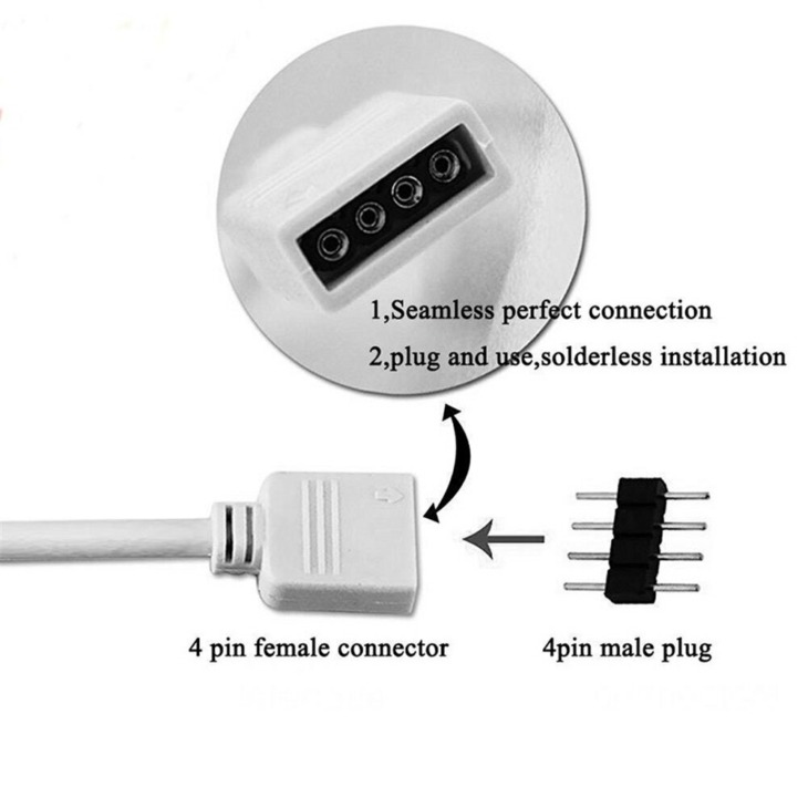 Othmro 3Pcs White 5 Pin 1 To 4 Female LED RGBW Splitter
