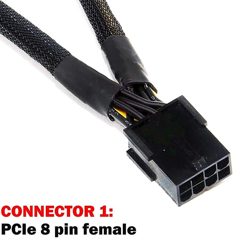 Splitter PCIe 8 Pin A Doppio 8 Pin (6+2) – Cavo Y Intrecciato 18 AWG Per GPU, Alimentazione Per Schede Grafiche Da Mining O Gaming