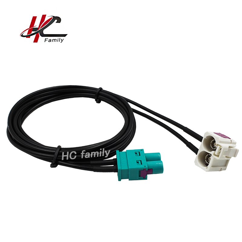 50Cm 19.7In Két Fehér Fakra B Aljzat Két Víz Kék Fakra Z Dugó Kábel 2