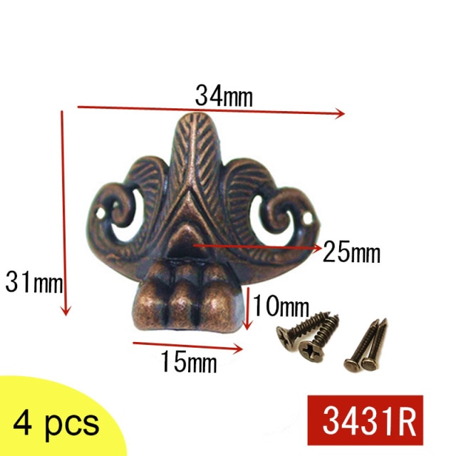 Red 34x31mm 4pcs