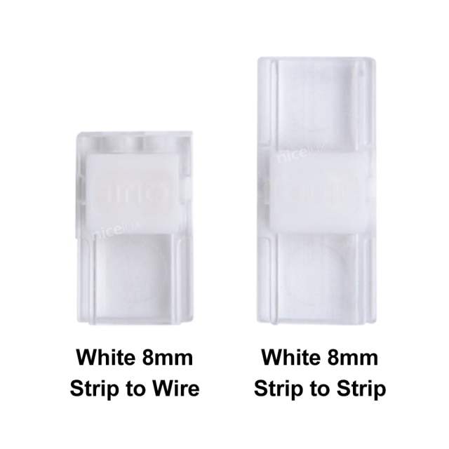 8mm white button