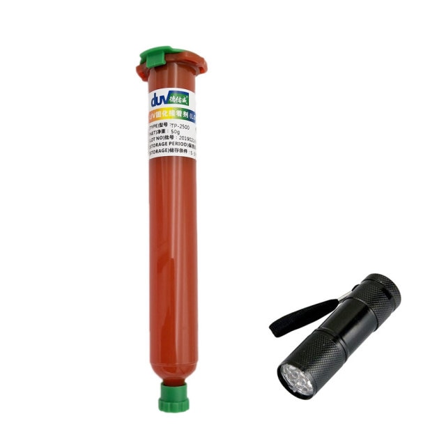 glue and lamp
