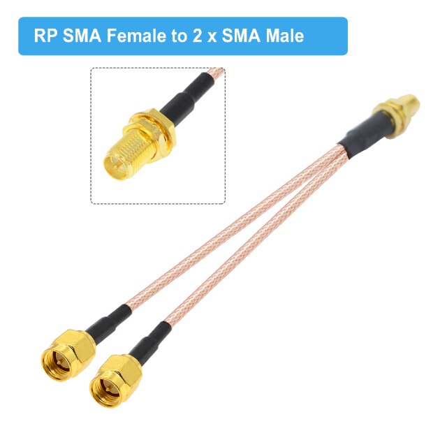 RPSMA F to 2xSMA M