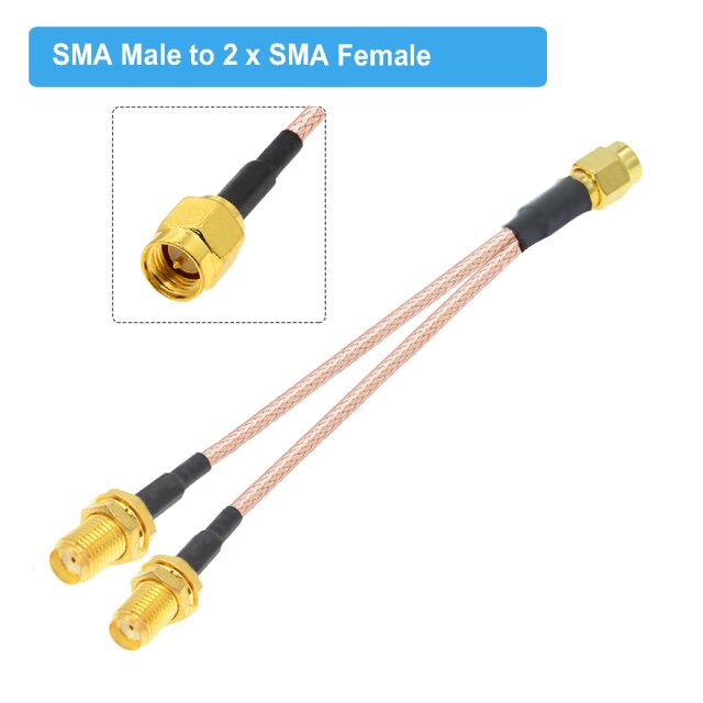 SMA M to 2xSMA F