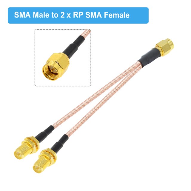 SMA M to 2xRPSMA F