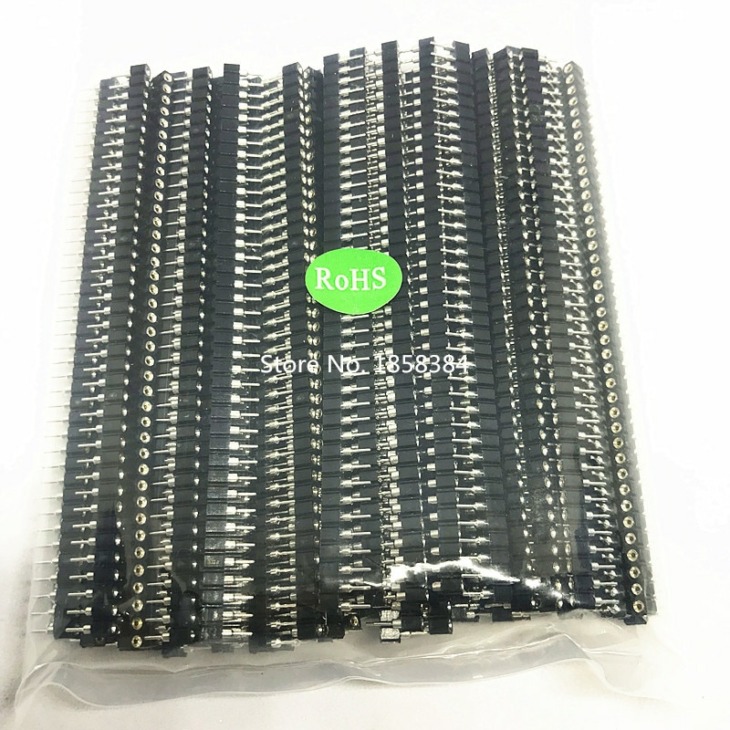 Ingyenes Szállítás 20Db / Tétel Strip Tin Pcb Panel Nő Ic Törékeny 40Pin Single Row Round Fejes Socket