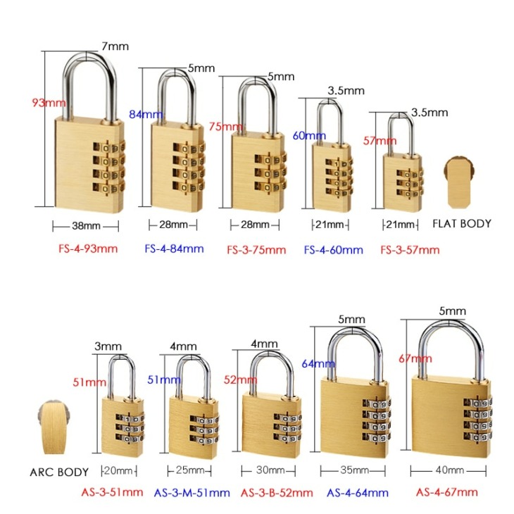 Kak Solid Brass Copper Biztonsági Lakat Jelszó Párost Kódzár Gym Digital Locker Bőrönd Fiók Zár Hardware
