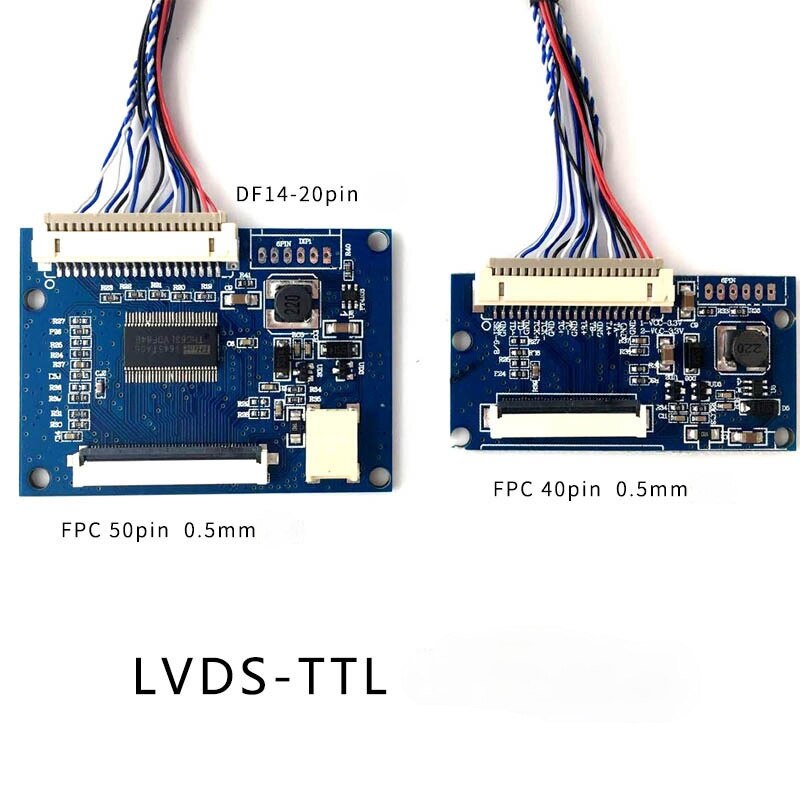 1 Állítsa Be Az Lcd Screen Ipari Minőségű Lvds-T Ttl Jel 50Pin 40Pin Adapter Tábla Képernyő Vonalvezeték Kábel Szalag Lcd Képernyővel