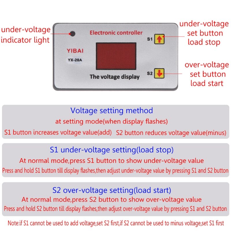 12V Battery Low Voltage Cut Off Kapcsoló On Protection Undervoltage Controller Dc 28Tc