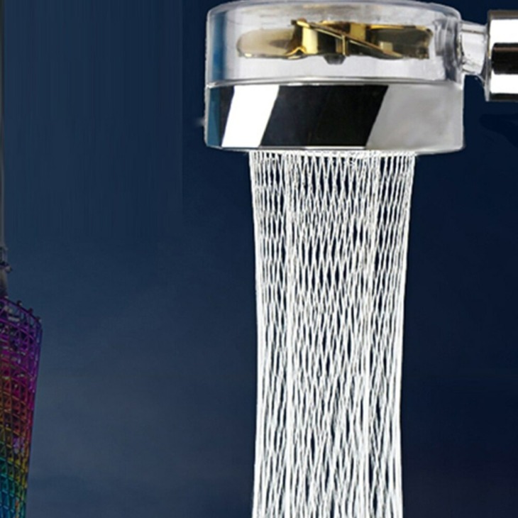 1Db Zuhanyfej 360 Fokos Forgó Zuhanyzó Ventilátor Öntözéssel Zuhanyzófejű Abs Nagynyomású Zuhanyfej-Fürdő Tartozék
