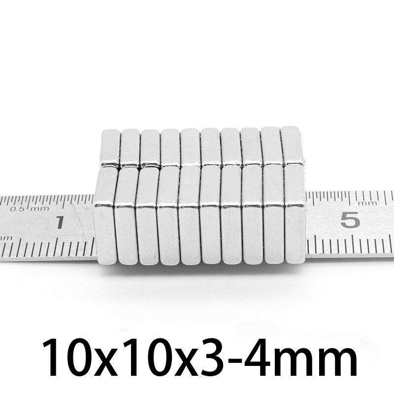 5-200Pcs 10X10X3-4Mm Állandó Kvadrát Mágnesek Countersunk 10X10X3 Hole 4Mm Neodímium Mágnes Mini Erős Mágneses Mágnesek