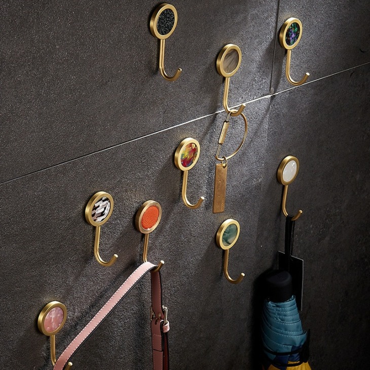 Színes Brass Horgok A Fürdőszobák Fali Hook Törölköző Hook Kabát Hook Wall Hat Hook Robe Hook Arany Hook Zacskóra Keys Kis Akasztó