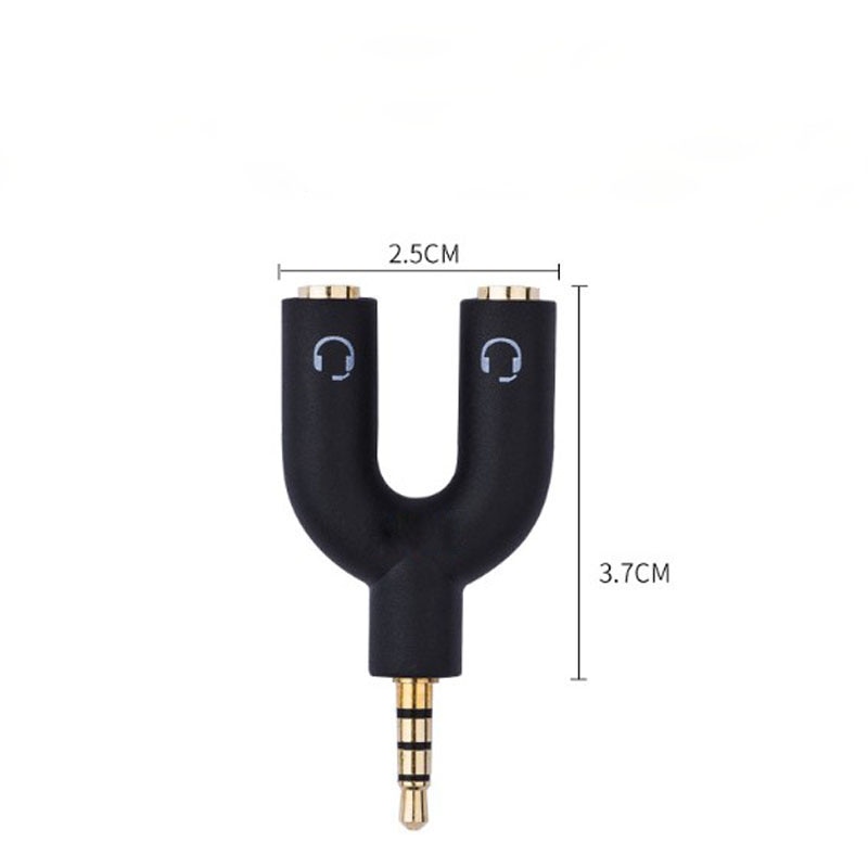 Jack 3,5 Mm-Es Fejhallgató Splitter 1 Osztva 2 Párok Megosztása Két Pár Fülhallgató Plug Cable Csatlakozó 3,5Mm Jack Audio Adapter