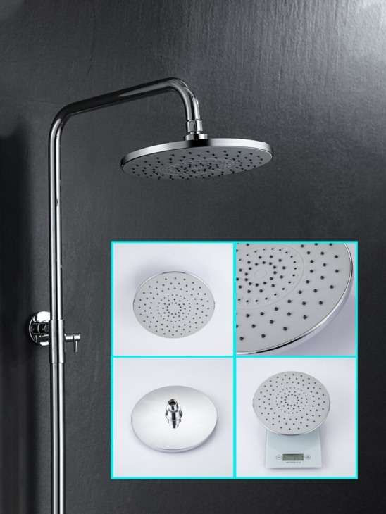Zuhanyfej Fürdőszoba 3 Módok Abs Kerek Chrome Víztakarékos Fúvóka G1 / 2 Fürdő Zuhany Állítható Fekete Zuhany