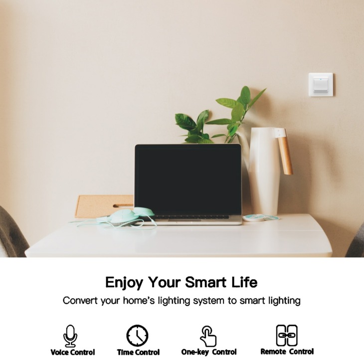Wifi Smart Light Wall Switch Socket Push Button Smart Life Tuya Vezeték Nélküli Távirányító Alexa Google Home De Eu Uk Ensz
