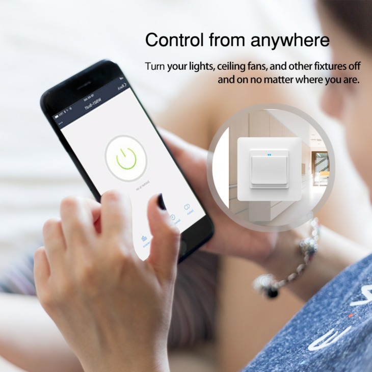 Wifi Smart Light Wall Switch Socket Push Button Smart Life Tuya Vezeték Nélküli Távirányító Alexa Google Home De Eu Uk Ensz