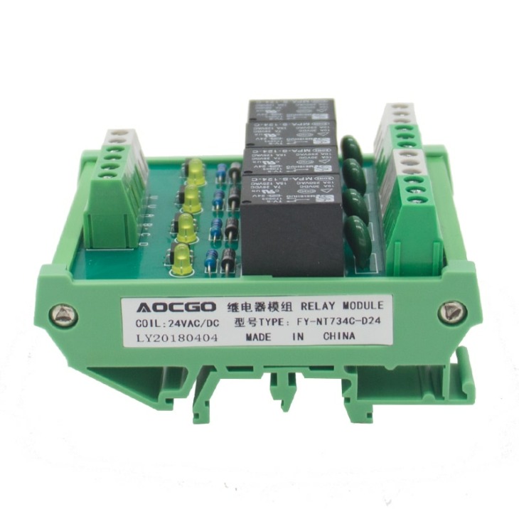 4 Csatorna T73 Ac Dc 24V Din Sín Mount Relé Modul FIXO hu