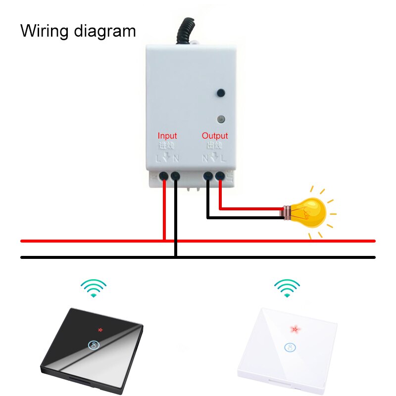 Szaoju Eu Szabvány, Üveglap 1Gang 2Way Smart Home 433Mhz Wireless