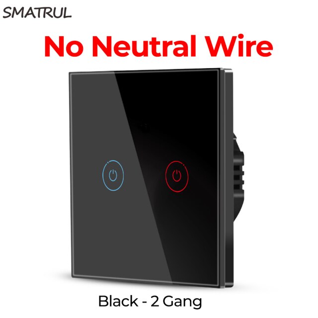 2 Gang Switch Black