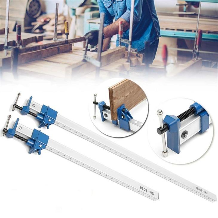 Aluminum-Alloy-F-Clip-Carpentry-Fixture-Adjustable-Opening-Size-Horizontal-Vertical-Fixed-Pressure-Plate-Clamping-And