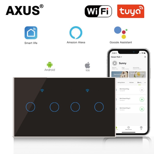 wifi black 4gang