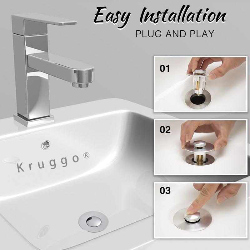 Kruggo® Pop Up Fürdőszoba Mosogató Stopper Padlóösszefolyó Universal Medence Szűrő Hair Catcher